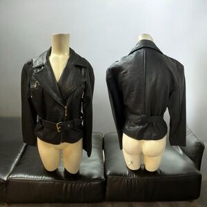 Tannery West,Women,Leather Jacket,Black,Size XS,Zipper,Strap with buckle.!